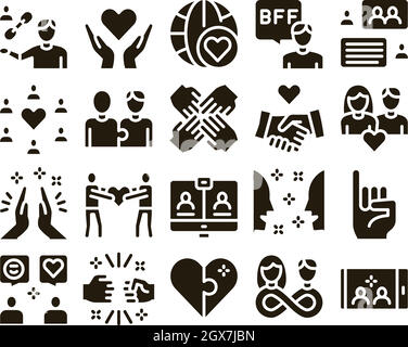 Relation d'amitié scénario de jeu de glyphes Illustration de Vecteur