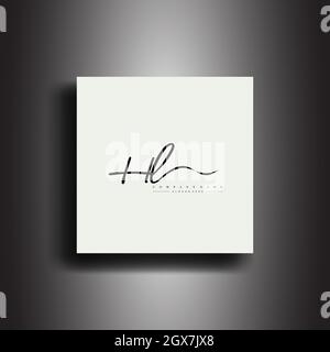 HL Signature style monogramme.icône de lettrage calligraphique et vecteur d'écriture manuscrite Illustration de Vecteur