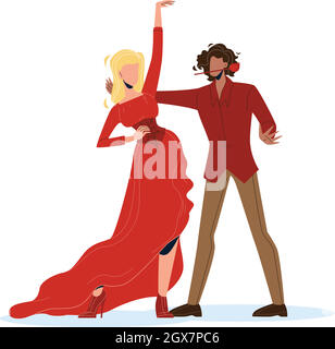 Danseuses danseuses dansant le vecteur Flamenco Illustration de Vecteur