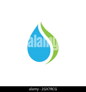 Logo Water Drop et Green Leaf nature Illustration de Vecteur