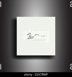 Lu Signature style monogramme.icône de lettrage calligraphique et vecteur d'écriture manuscrite Illustration de Vecteur