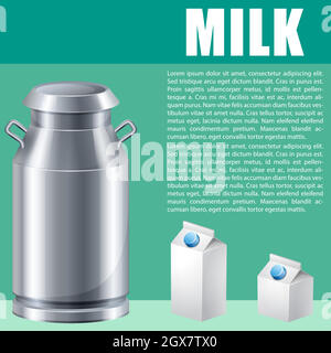 Thème de la cuisine avec lait frais Illustration de Vecteur