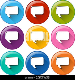 Icônes avec symboles rectangulaires vides Illustration de Vecteur