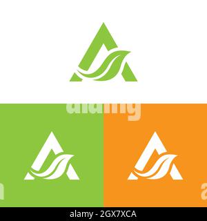 Un modèle de feuille de forme de feuille de forme d'icône Banque D'Images