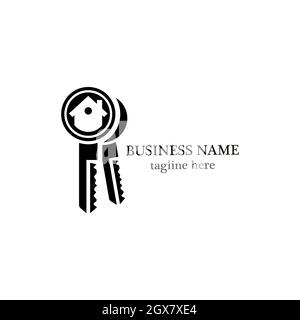 Modèle de logo clé de conception d'icône vectorielle Banque D'Images