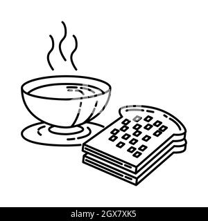 Ramadan Iftar fait partie de l'activité du culte musulman dessin à la main icône ensemble vecteur. Illustration de Vecteur