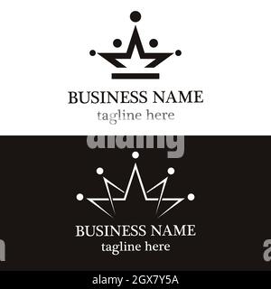 Modèle de logo de couronne en forme de vecteur Banque D'Images