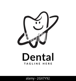 silhouette du logo de la santé dentaire. concept de divertissement pour les soins dentaires pour les enfants Illustration de Vecteur