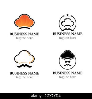 Icône vectorielle de modèle de logo Chef Banque D'Images