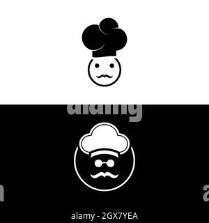 Icône vectorielle de modèle de logo Chef Banque D'Images