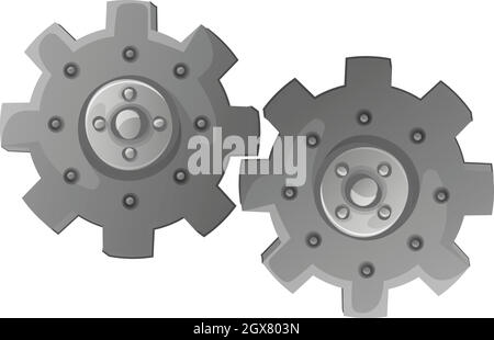 Deux roues dentées Illustration de Vecteur