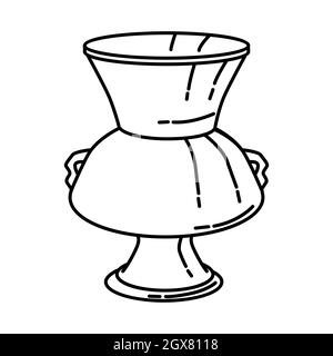 Lampe de mosquée en verre émaillé partie des objets historiques musulmans ensemble d'icônes dessinées à la main Vector. Illustration de Vecteur