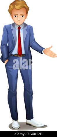 Un homme d'affaires debout portant une tenue habillée Illustration de Vecteur