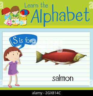La lettre S de la carte mémoire est destinée au saumon Illustration de Vecteur