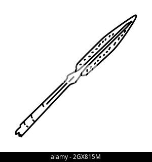 Les lances anciennes d'Umayyad islamique font partie d'objets historiques musulmans dessinés à la main icône Set Vector. Illustration de Vecteur
