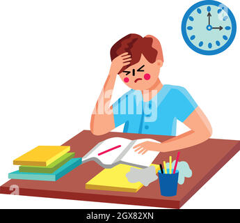 Devoirs faire des élèves confusion Education Vector Illustration Illustration de Vecteur