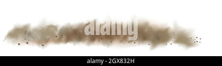 Nuage de sable de poussière sur la route sale de car Vector Illustration de Vecteur