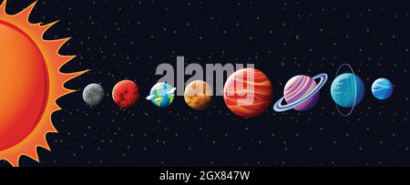 Planètes du système solaire Illustration de Vecteur