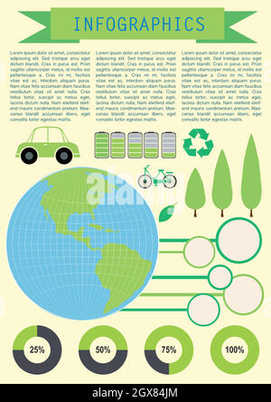 Infographe montrant la planète Terre Illustration de Vecteur