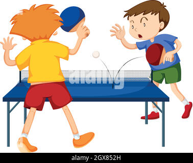 Les gens à jouer au tennis de table Illustration de Vecteur