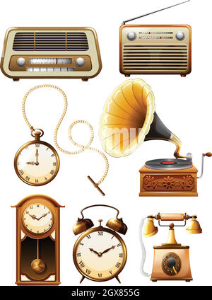Objets vintage Illustration de Vecteur