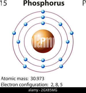 Symbole et diagramme d'électrons pour Illustration de Vecteur