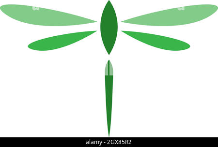 Illustration du modèle de conception d'icône de logo Dragonfly Illustration de Vecteur