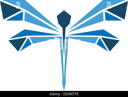 Illustration du modèle de conception d'icône de logo Dragonfly Illustration de Vecteur