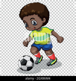 Joueur de football jouant au football sur fond transparent Illustration de Vecteur