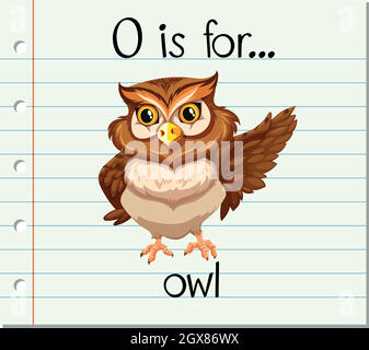 La lettre O de la carte mémoire est pour hibou Illustration de Vecteur