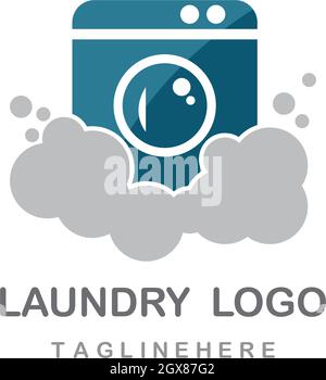 Modèle d'icône vecteur de logo de blanchisserie Illustration de Vecteur