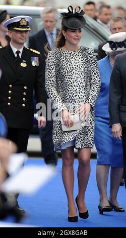 Catherine, duchesse de Cambridge, assiste à la cérémonie de désignation du nouveau navire « Royal Princess » de Princess Cruises à Ocean terminal, Southampton, le 13 juin 2013. Banque D'Images