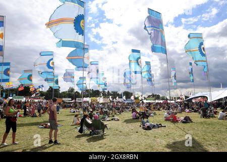 Vue générale du festival WOMAD qui s'est tenu à Charlton Park, Malmesbury, le 30 juillet 2016 Banque D'Images