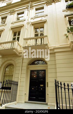 Chris Martin et la maison de Gwyneth Paltrrow à Londres. Banque D'Images