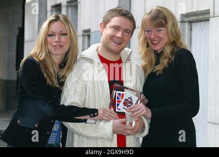 Tamzin Malleson (robe noire), Martin Freeman et Sarah Alexander aux nominés des British Comedy Awards 2003 à l'hôtel Savoy. Banque D'Images