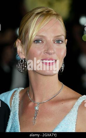 UMA Thurman à la première de Kill Bill Volume 2, au Festival de Cannes 2004. Doug Peters/allocationdigital Banque D'Images