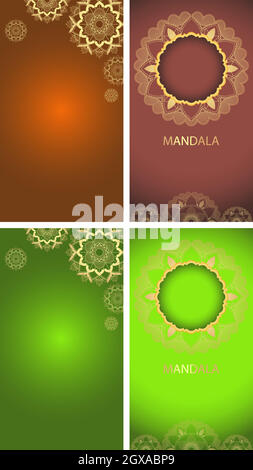 Modèle d'arrière-plan avec des conceptions mandala Illustration de Vecteur