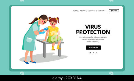 Protection contre les virus vaccin injection enfants vecteur Illustration Illustration de Vecteur