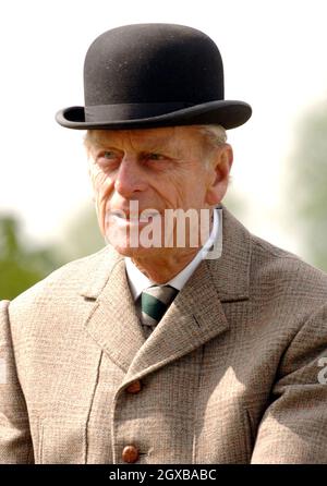 Le Prince Philip participe à l'épreuve de la voiture le deuxième jour du Royal Windsor Horse Show à Windsor, en Angleterre.Anwar Hussein/allactiondigital.com Banque D'Images