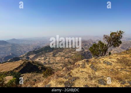Montagnes Simien - magnifique paysage de montagne unique depuis les montagnes nord-éthiopiennes, Ethiopie. Banque D'Images