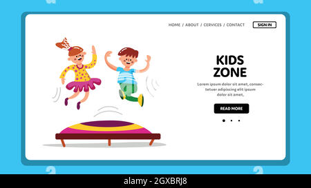 Zone enfants dans le centre de loisirs ou le centre commercial Vector Illustration de Vecteur