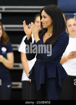 La duchesse de Sussex participe aux Prix de l'entraîneur de base à l'Université Loughborough le 24 septembre 2018. Banque D'Images