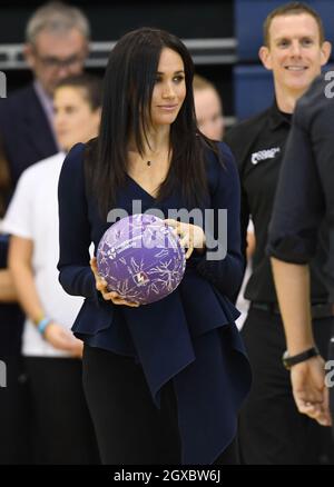 La duchesse de Sussex participe aux Prix de l'entraîneur de base à l'Université Loughborough le 24 septembre 2018. Banque D'Images