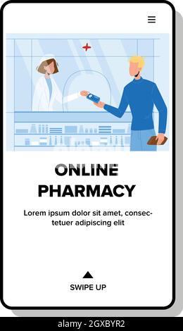 Online Pharmacy Shop for Buy Medicalments Vector Illustration de Vecteur