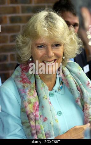 Camilla, la duchesse de Cornwall, visite le Collège duché à Stoke Climsland, dans l'est de Cornwall, le 11 mai 2007. Banque D'Images