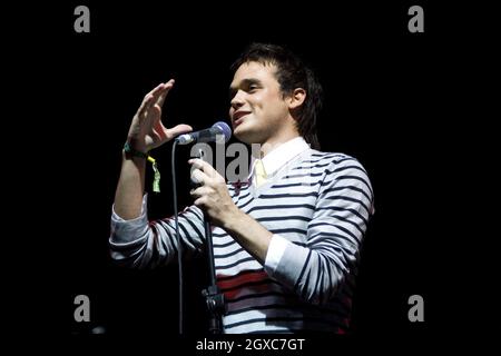 Gareth Gates joue sur scène au Hyde Park Calling Festival dans le centre de Londres.Date de la photo: Samedi 23 juin 2007. Banque D'Images