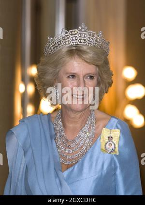 Camilla, duchesse de Cornwall, assiste au banquet des chefs de gouvernement du Commonwealth à Kampala, en Ouganda Banque D'Images