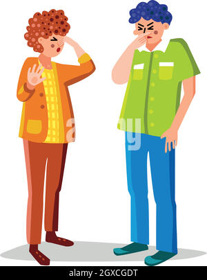 Les gens pinçant quelque chose déchistentant Bad Odor Vector Illustration de Vecteur