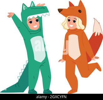 Animal habillé pour enfants pour fêter Halloween Vector Illustration de Vecteur