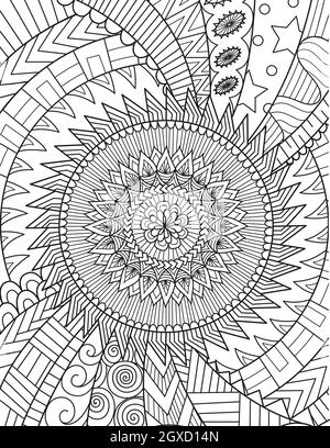 Fleurs abstraites pour le fond, livre de coloriage, page de coloriage avec la taille 8.5x11. Illustration vectorielle. Illustration de Vecteur